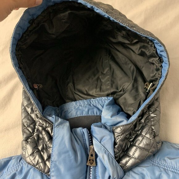 Post Card Ski Jacket Women's Size 6 Blue and silver Full Zip Puffer - Picture 6 of 16